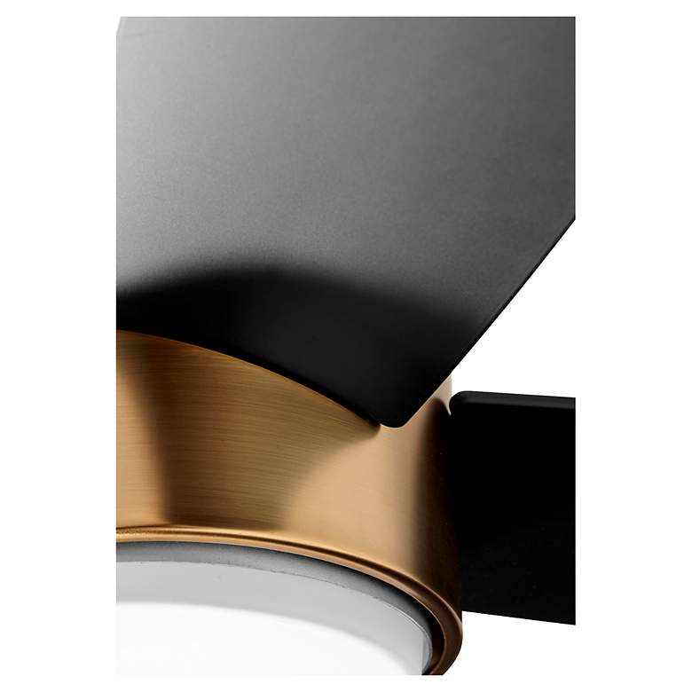 Image 4 52" Oxygen Oslo Aged Brass Damp Rated Ceiling Fan with Wall Control more views
