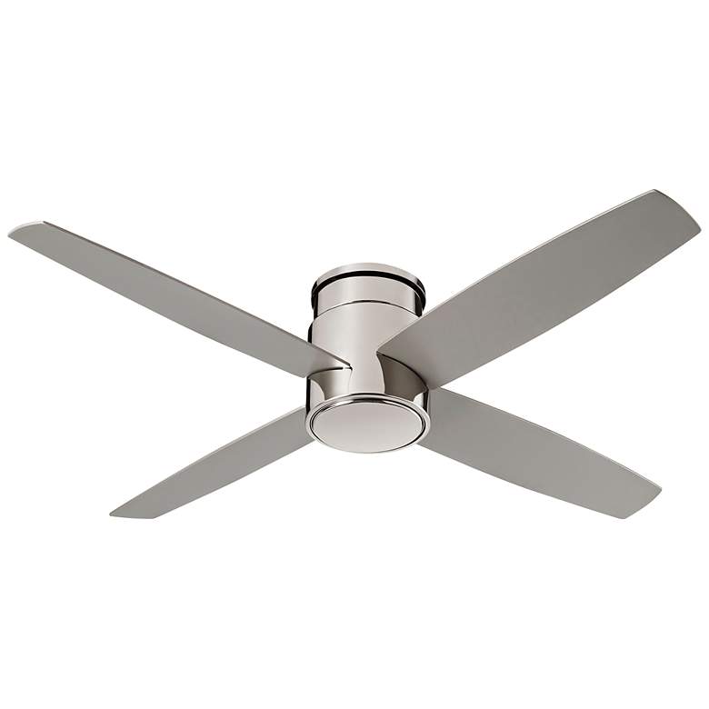Image 1 52" Oxygen Oslo Polished Nickel Damp Hugger Wall Control Ceiling Fan