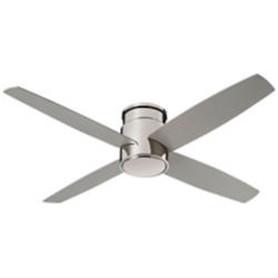 52" Oxygen Oslo Polished Nickel Damp Hugger Wall Control Ceiling Fan