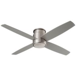 52" Oxygen Oslo Satin Nickel Damp Hugger Ceiling Fan with Wall Control