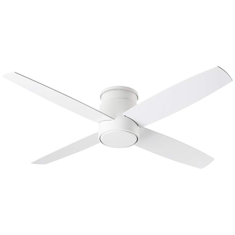 Image 1 52" Oxygen Oslo White Damp Rated Hugger Ceiling Fan with Wall Control