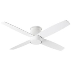 52" Oxygen Oslo White Damp Rated Hugger Ceiling Fan with Wall Control
