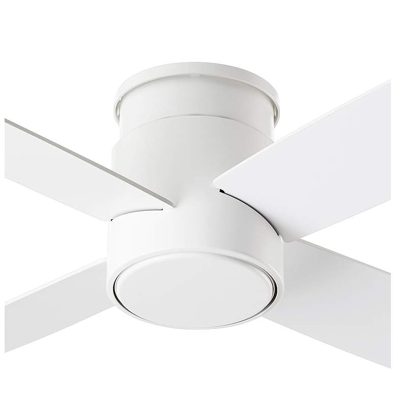 Image 2 52" Oxygen Oslo White Damp Rated Hugger Ceiling Fan with Wall Control more views