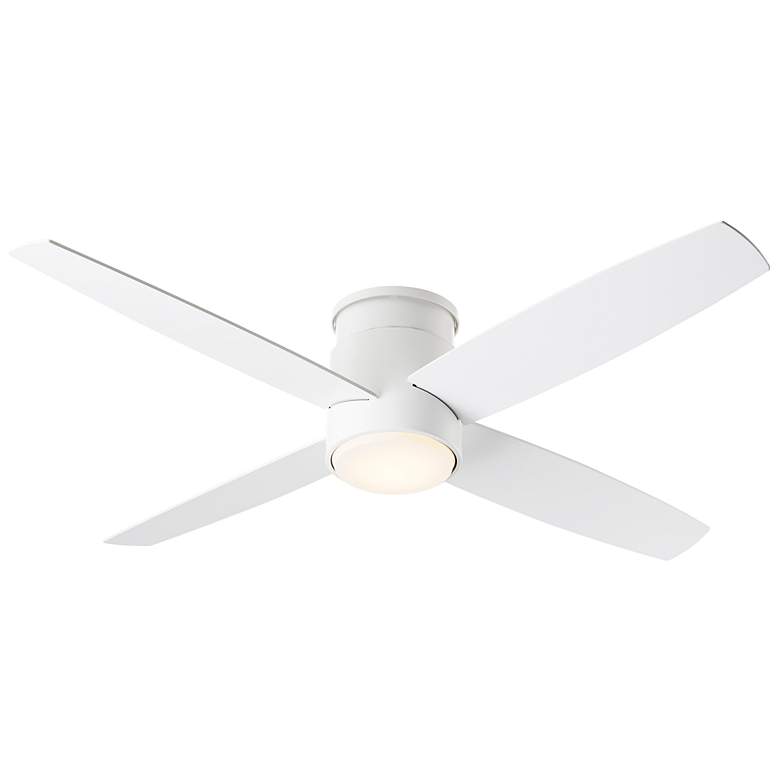 Image 3 52" Oxygen Oslo White Damp Rated Hugger Ceiling Fan with Wall Control more views