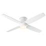 3_52" Oxygen Oslo White Damp Rated Hugger Ceiling Fan with Wall Control more views