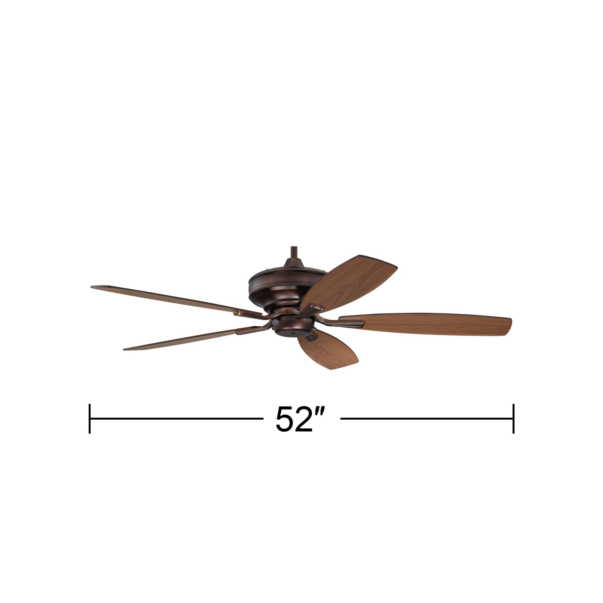 52" Pacific Beach Oil Brushed Bronze Ceiling Fan with Pull Chain