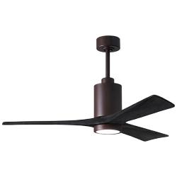 52" Patricia-3 Bronze LED Ceiling Fan with Black Blades