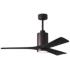 52" Patricia-3 Bronze LED Ceiling Fan with Black Blades