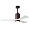 52" Patricia-3 Bronze LED Ceiling Fan with White Blades