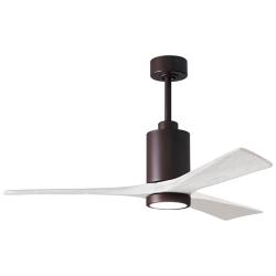52" Patricia-3 Bronze LED Ceiling Fan with White Blades