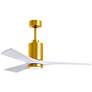 1_52" Patricia-3 Brushed Brass and Matte White LED Ceiling Fan