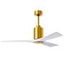 2_52" Patricia-3 Brushed Brass and Matte White LED Ceiling Fan more views