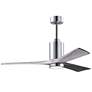 52" Patricia-3 Chrome LED Ceiling Fan with Barn Wood Blades