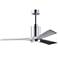 52" Patricia-3 Chrome LED Ceiling Fan with Barn Wood Blades