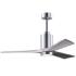 52" Patricia-3 Chrome LED Ceiling Fan with Barn Wood Blades