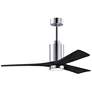 52" Patricia-3 Chrome LED Ceiling Fan with Black Blades