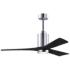 52" Patricia-3 Chrome LED Ceiling Fan with Black Blades