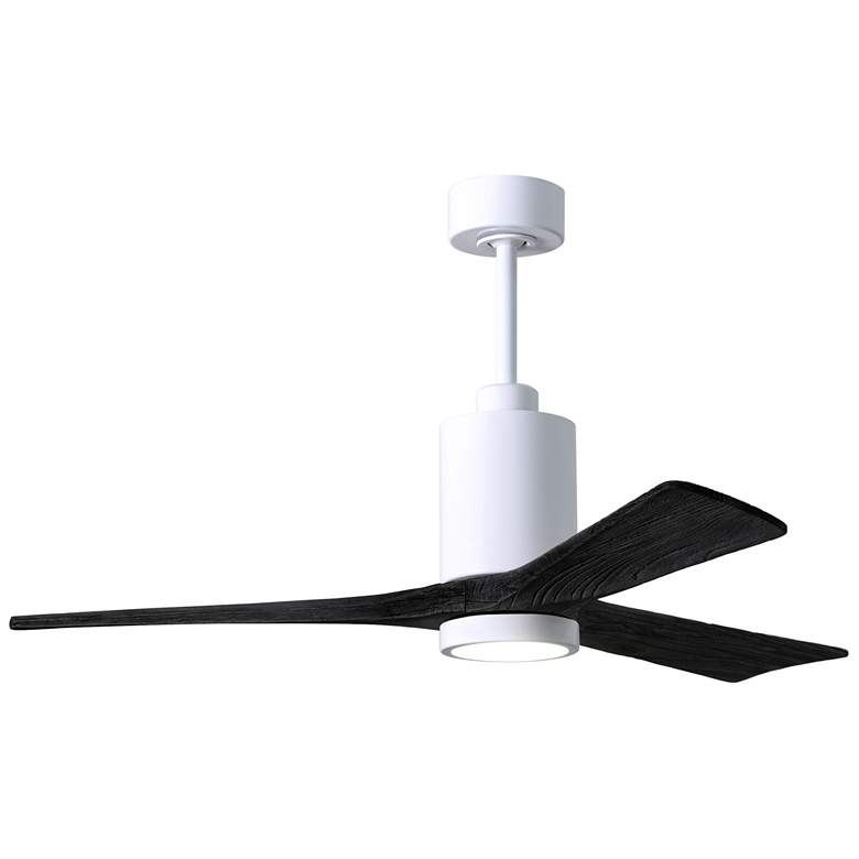 Image 1 52" Patricia-3 Gloss White LED Ceiling Fan w/ Black Blades