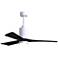 52" Patricia-3 Gloss White LED Ceiling Fan w/ Black Blades