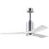 52" Patricia-3 Polished Chrome Ceiling Fan w/ White Blades
