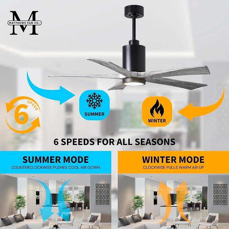 Image 7 52" Patricia-5 Black LED Ceiling Fan with Barn Wood Blades more views