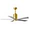 52" Patricia-5 Brushed Brass and Barn Wood LED Ceiling Fan