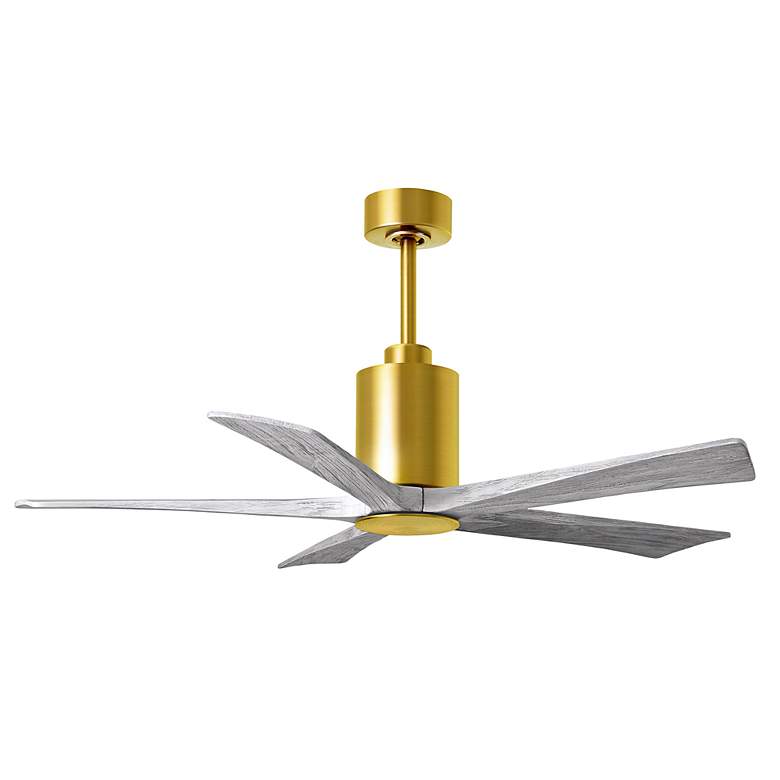 Image 2 52" Patricia-5 Brushed Brass and Barn Wood LED Ceiling Fan more views