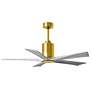 2_52" Patricia-5 Brushed Brass and Barn Wood LED Ceiling Fan more views