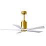 2_52" Patricia-5 Brushed Brass and White LED Ceiling Fan more views