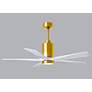 4_52" Patricia-5 Brushed Brass and White LED Ceiling Fan more views