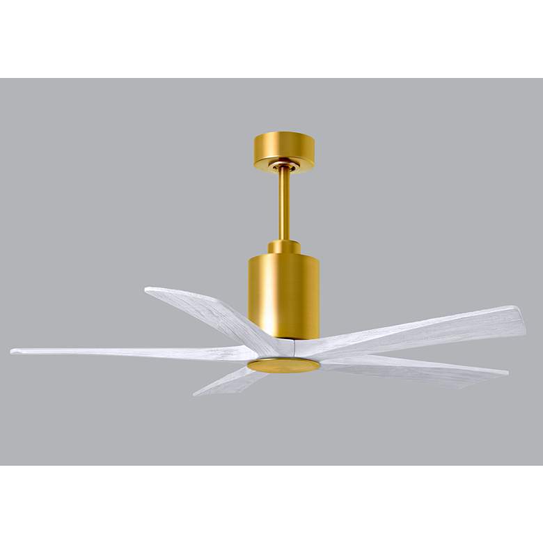 Image 5 52" Patricia-5 Brushed Brass and White LED Ceiling Fan more views