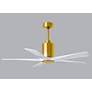 5_52" Patricia-5 Brushed Brass and White LED Ceiling Fan more views