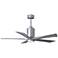 52" Patricia-5 Brushed Nickel and Barn Wood LED Ceiling Fan
