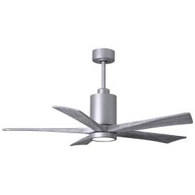 52" Patricia-5 Brushed Nickel and Barn Wood LED Ceiling Fan 52" Patricia-5 Brushed Nickel and Barn Wood LED Ceiling Fan