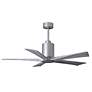 2_52" Patricia-5 Brushed Nickel and Barn Wood LED Ceiling Fan more views
