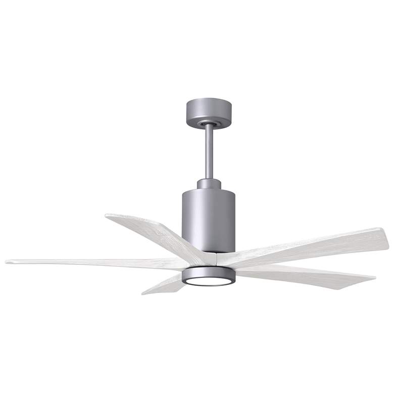 Image 1 52" Patricia-5 Brushed Nickel and White LED Ceiling Fan