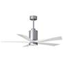 52" Patricia-5 Brushed Nickel and White LED Ceiling Fan