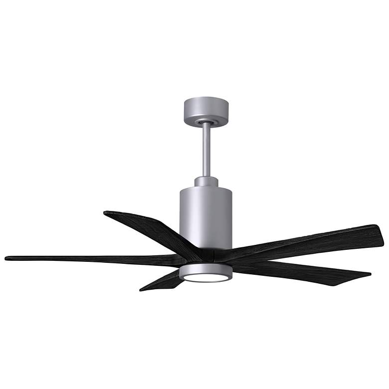 Image 1 52" Patricia-5 Brushed Nickel Ceiling Fan with Black Blades