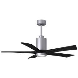 52" Patricia-5 Brushed Nickel Ceiling Fan with Black Blades