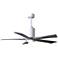 52" Patricia-5 Gloss White LED Ceiling Fan w/ Walnut Blades