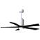 52" Patricia-5 Gloss White LED Ceiling Fan with Black Blades