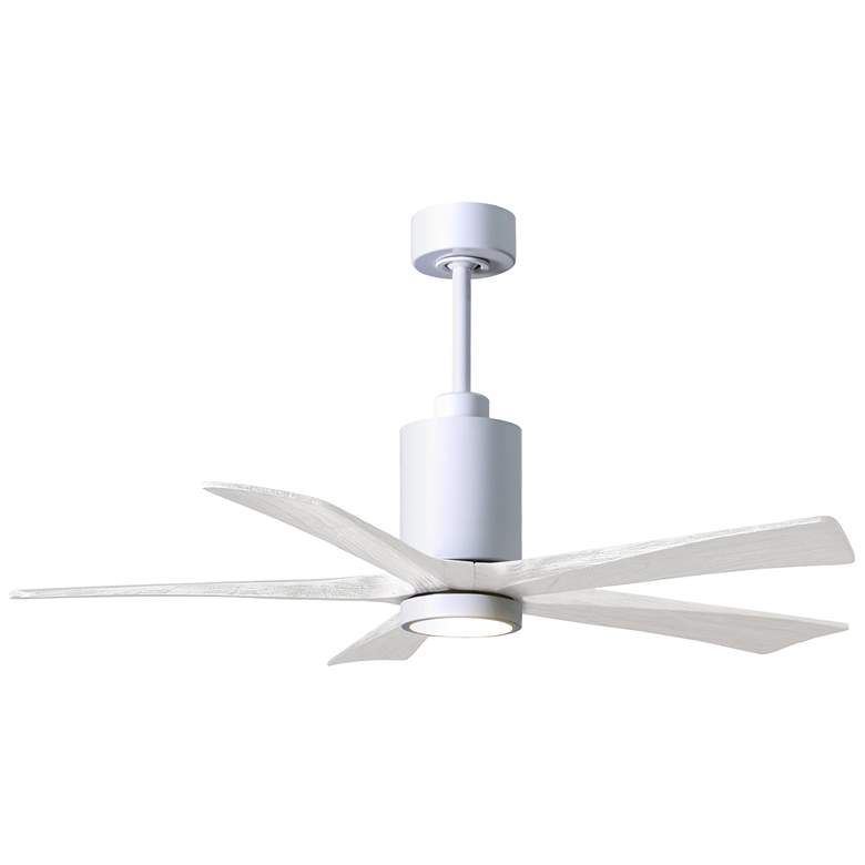 Image 1 52" Patricia-5 Gloss White LED Ceiling Fan with White Blades