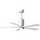 52" Patricia-5 Gloss White LED Ceiling Fan with White Blades