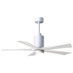 52" Patricia-5 Gloss White LED Ceiling Fan with White Blades