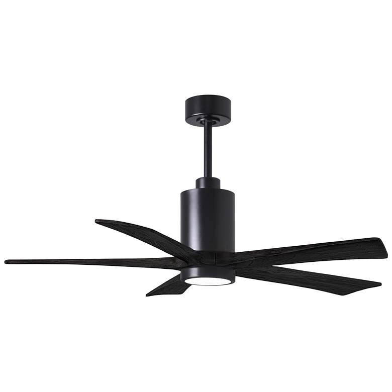 Image 1 52" Patricia-5 Matte Black LED Ceiling Fan w/ Black Blades