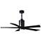 52" Patricia-5 Matte Black LED Ceiling Fan w/ Black Blades