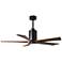 52" Patricia-5 Matte Black LED Ceiling Fan w/ Walnut Blades