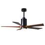2_52" Patricia-5 Matte Black LED Ceiling Fan w/ Walnut Blades more views