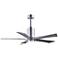 52" Patricia-5 Polished Chrome and Barn Wood LED Ceiling Fan