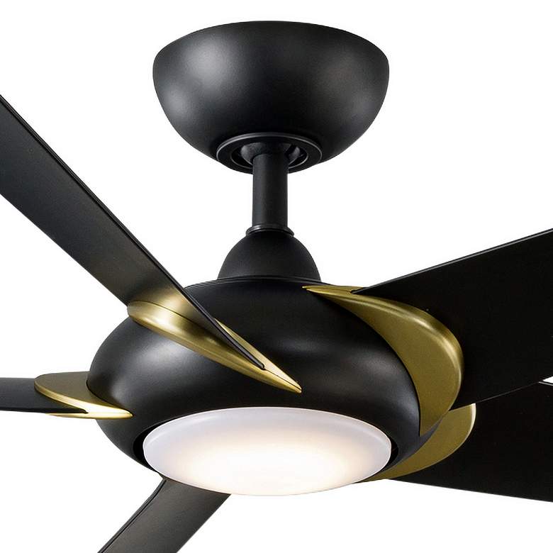 Image 2 52" Patricia-5 Polished Chrome and Walnut LED Ceiling Fan more views
